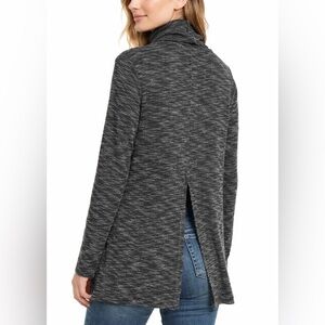 Free People We The Free Stone Cold Turtleneck Size M Split Back Heathered Gray